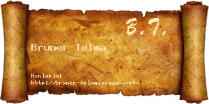 Bruner Telma névjegykártya